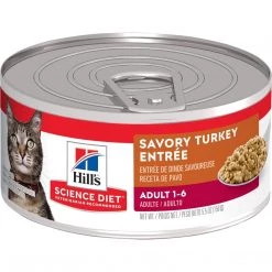 Hill's Science Diet Adult 1-6 Canned Cat Food, Savory Turkey Entre, 6613, 5.5 OZ Can