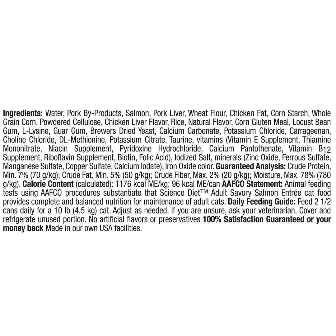 Hill's Science Diet Adult 1-6 Savory Salmon Entre Canned Cat Food, 4536, 5.5 OZ Can 2 Hill's Science Diet Adult 1-6 Savory Salmon Entre Canned Cat Food, 4536, 5.5 OZ Can - Image 2