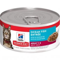 Hill's Science Diet Adult 1-6 Ocean Fish Entre Canned Cat Food, 6612, 5.5 OZ Can
