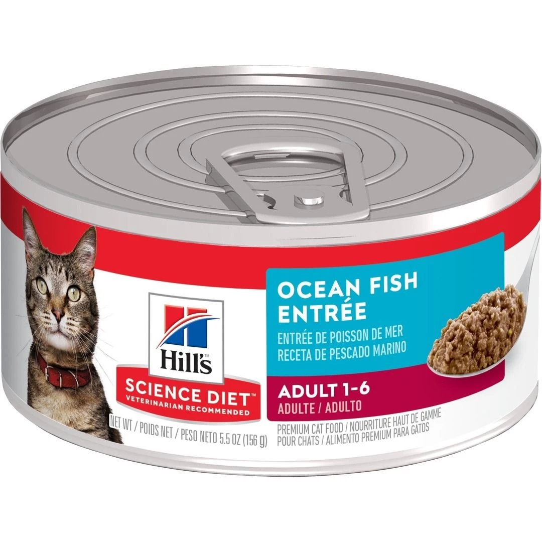 Hill's Science Diet Adult 1-6 Ocean Fish Entre Canned Cat Food, 6612, 5.5 OZ Can 1 Hill's Science Diet Adult 1-6 Ocean Fish Entre Canned Cat Food, 6612, 5.5 OZ Can