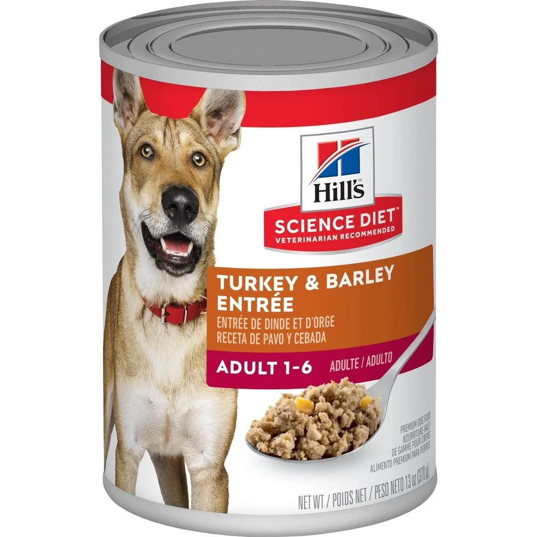 Hill's Science Diet Adult 1-6 Canned Dog Food, Turkey & Barley Entre, 7038, 13 OZ Can 1 Hill's Science Diet Adult 1-6 Canned Dog Food, Turkey & Barley Entre, 7038, 13 OZ Can