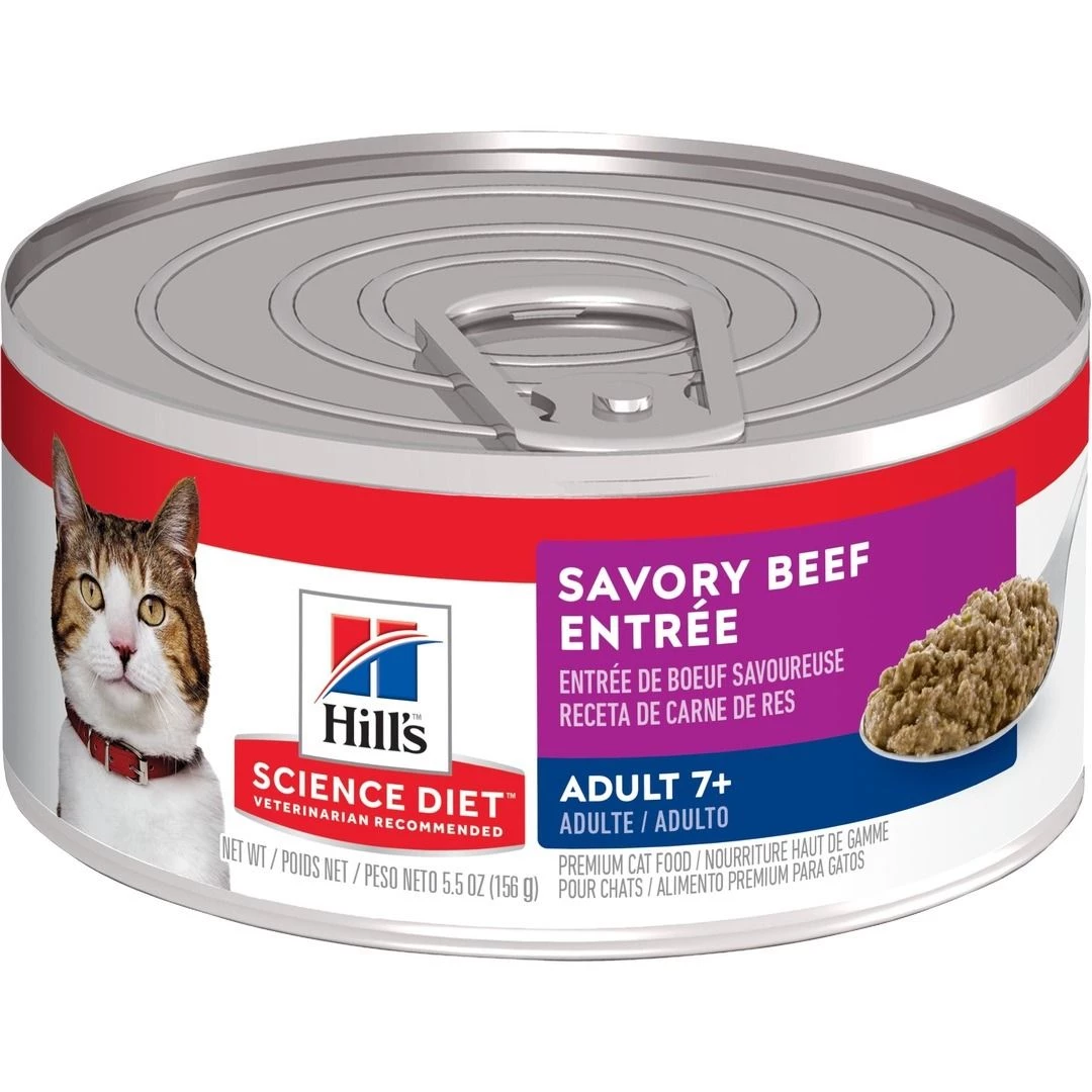 Hill's Science Diet Adult 7+ Savory Beef Entre Canned Cat Food, 7400, 5.5 OZ Can 1 Hill's Science Diet Adult 7+ Savory Beef Entre Canned Cat Food, 7400, 5.5 OZ Can