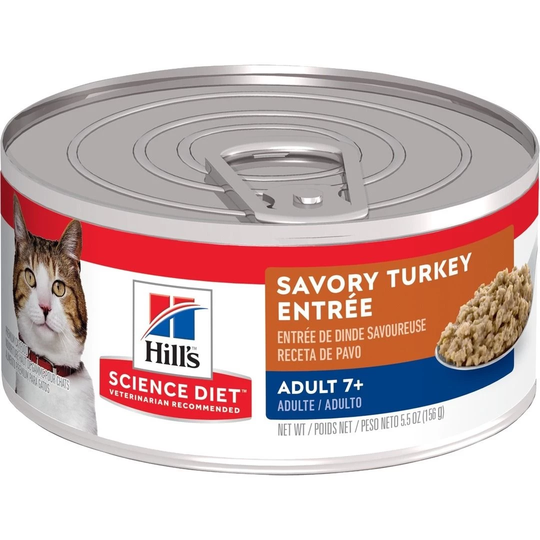 Hill's Science Diet Adult 7+ Savory Turkey Entre Canned Cat Food, 7401, 5.5 OZ Can 1 Hill's Science Diet Adult 7+ Savory Turkey Entre Canned Cat Food, 7401, 5.5 OZ Can
