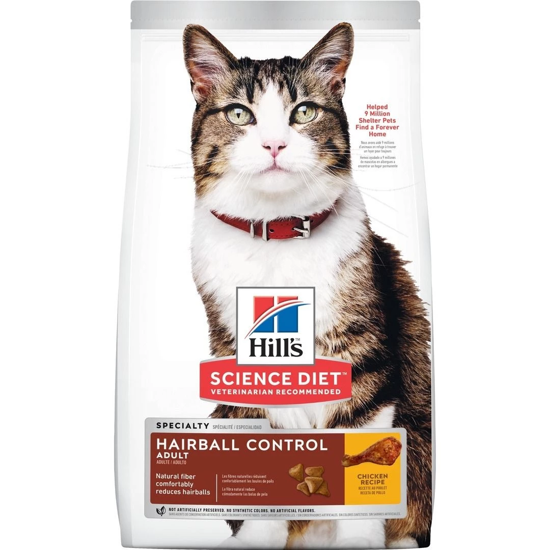 Hill's Science Diet Adult Hairball Control Chicken Recipe Dry Cat Food, 8881, 7 LB Bag 1 Hill's Science Diet Adult Hairball Control Chicken Recipe Dry Cat Food, 8881, 7 LB Bag