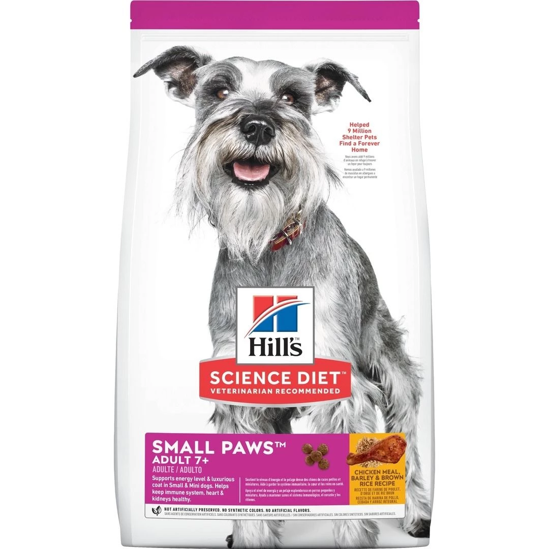 Hill's Science Diet Adult 7+ Small Paws Chicken Meal Rice & Barley Dry Dog Food, 9098, 4.5 LB Bag 1 Hill's Science Diet Adult 7+ Small Paws Chicken Meal Rice & Barley Dry Dog Food, 9098, 4.5 LB Bag
