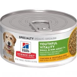 Hill's Science Diet Adult 7+ Small Youthful Vitality Chicken & Vegetables Canned Dog Food, 10765, 5.5 OZ Can