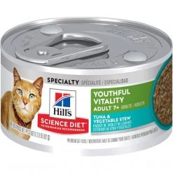 Hill's Science Diet Adult 7+ Youthful Vitality Tuna & Vegetable Stew Canned Cat Food, 10768, 2.9 OZ Can