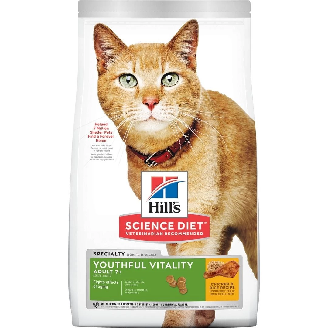 Hill's Science Diet Adult 7+ Youthful Vitality Chicken Recipe Dry Cat Food, 10778, 6 LB Bag 1 Hill's Science Diet Adult 7+ Youthful Vitality Chicken Recipe Dry Cat Food, 10778, 6 LB Bag