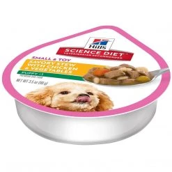 Hill's Science Diet Puppy Small & Toy Breed Savory Stew Chicken & Vegetables Dog Food Tray, 11122, 3.5 OZ Tray