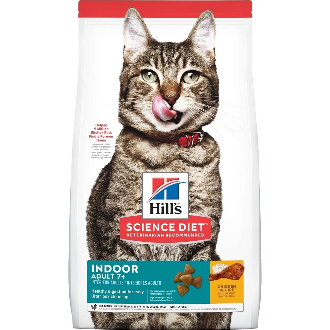 Hill's Science Diet Adult 7+ Indoor Healthy Digestion Chicken Recipe Dry Cat Food, 8880, 7 LB Bag 1 Hill's Science Diet Adult 7+ Indoor Healthy Digestion Chicken Recipe Dry Cat Food, 8880, 7 LB Bag