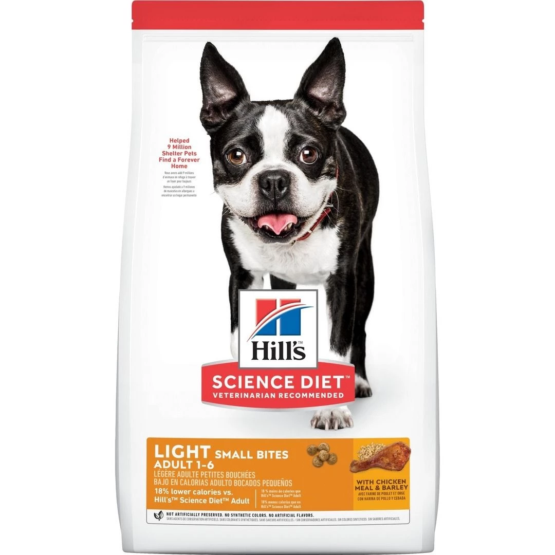 Hill's Science Diet Adult 1-6 Light Small Bites With Chicken Meal & Barley Dry Dog Food, 8923, 15 LB Bag 1 Hill's Science Diet Adult 1-6 Light Small Bites With Chicken Meal & Barley Dry Dog Food, 8923, 15 LB Bag