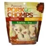 Premium Pork Chomps Crunchy Bone Variety with Bacon and Chicken Dog Treats, DT524V