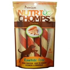 Nutri Chomps Twist Milk Flavor with Chicken Wrap Dog Chews, NT001V