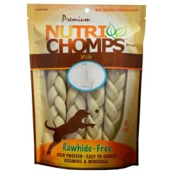 Nutri Chomps Braid Milk Flavor Dog Chews, NT016V