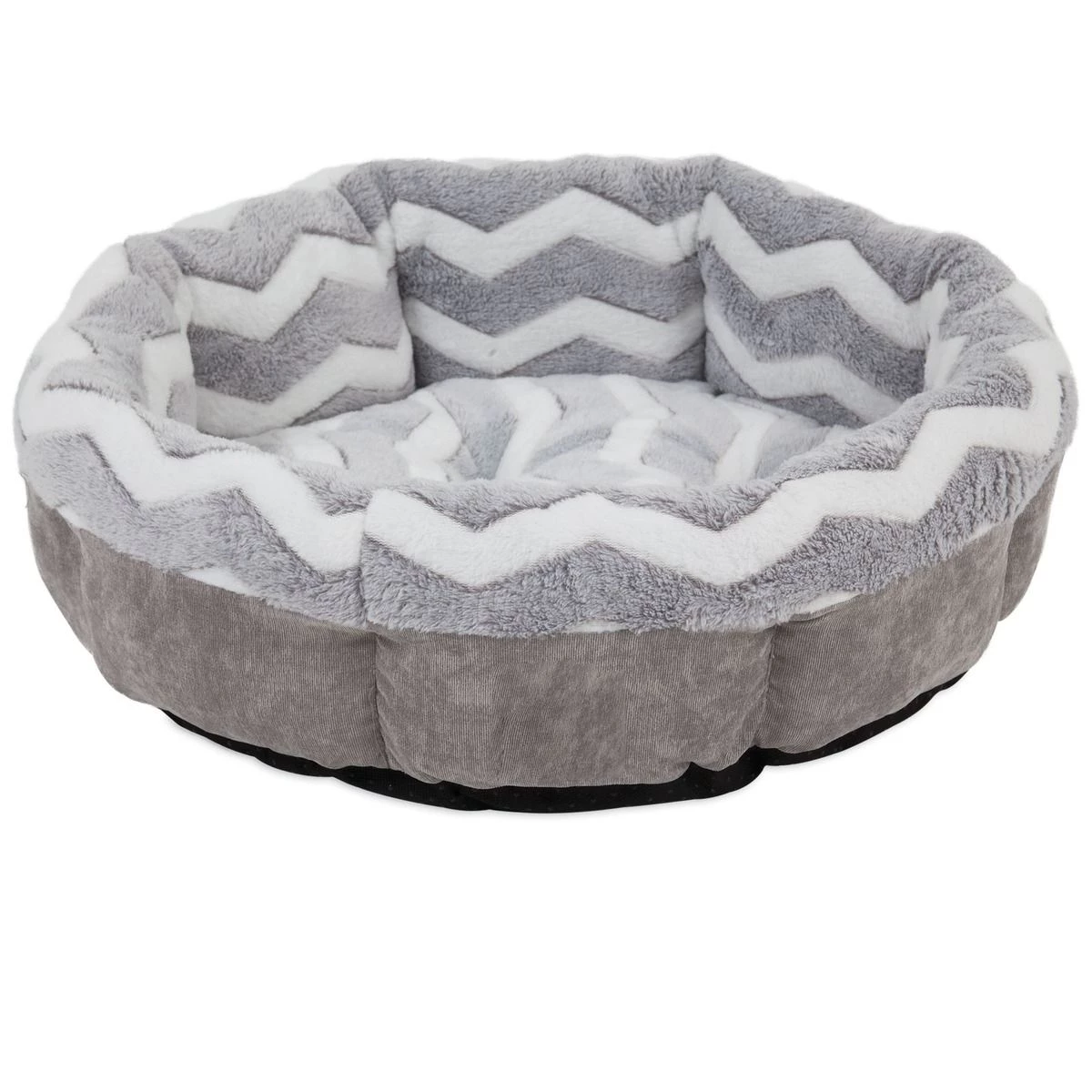 Petmate Snoozzy Hip As A Zig Zag Round Shearling, Gray / White, 21 IN, 7042701 1 Petmate Snoozzy Hip As A Zig Zag Round Shearling, Gray / White, 21 IN, 7042701