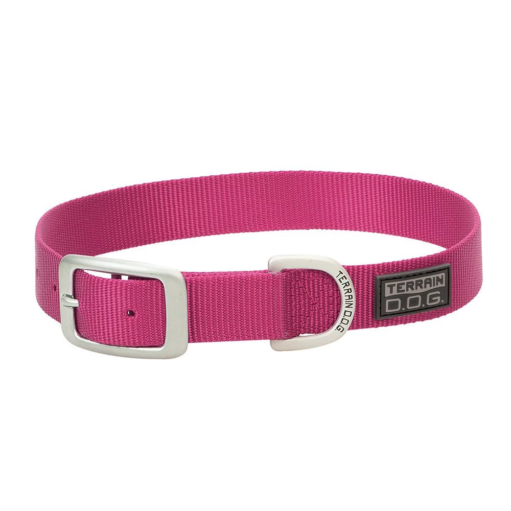 Terrain D.O.G. Nylon Single-Ply Dog Collar, 07-0932-S9-19, Pink, 1 IN x 19 IN 1 Terrain D.O.G. Nylon Single-Ply Dog Collar, 07-0932-S9-19, Pink, 1 IN x 19 IN