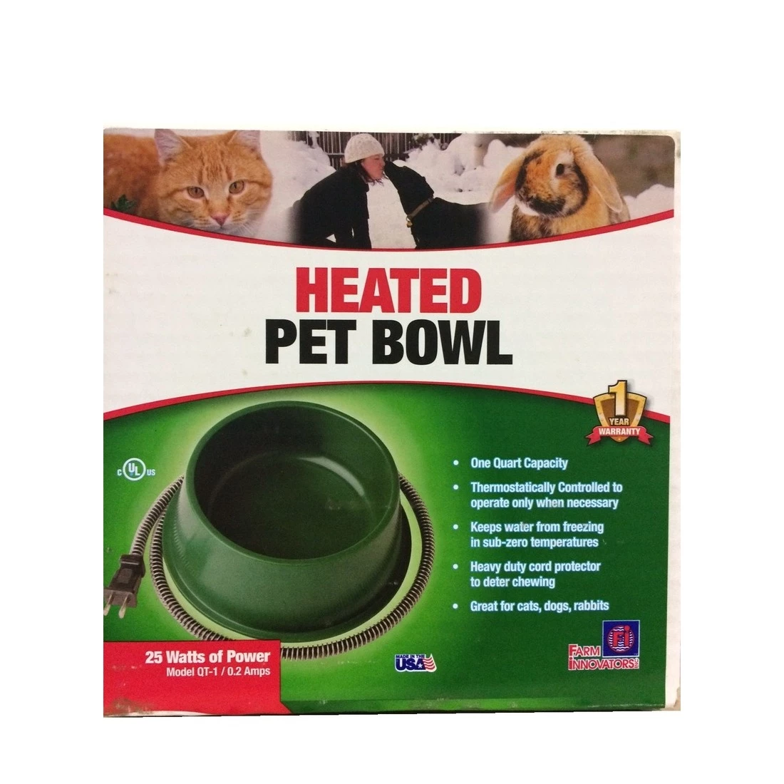 Farm Innovators Heated Bowl, QT-1 1 Farm Innovators Heated Bowl, QT-1