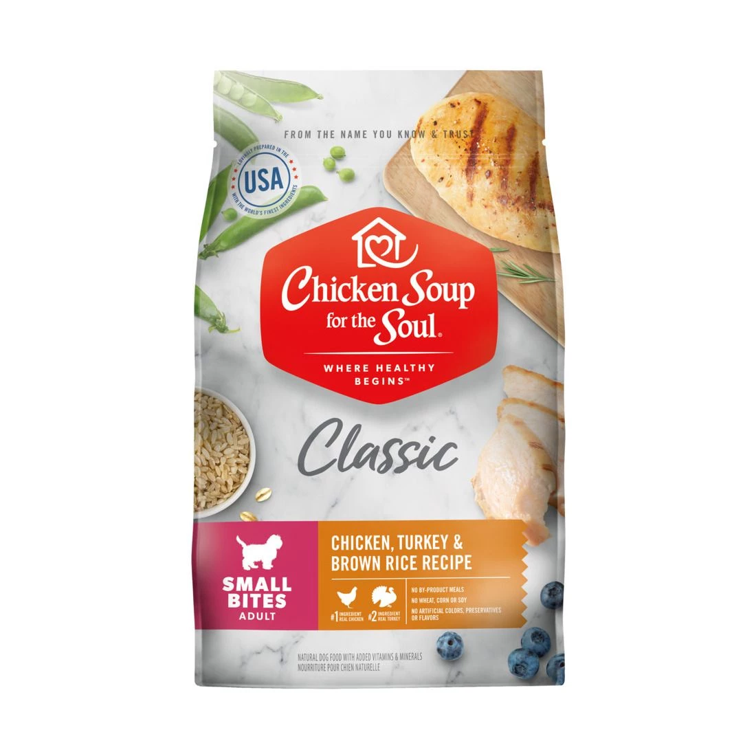 Chicken Soup For The Soul Small Bites Dry Dog Food Chicken, Turkey & Brown Rice Recipe, 9012537, 4.5 LB Bag 1 Chicken Soup For The Soul Small Bites Dry Dog Food Chicken, Turkey & Brown Rice Recipe, 9012537, 4.5 LB Bag