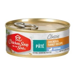 Chicken Soup For The Soul Kitten Chicken & Turkey Canned Pate Cat Food, 9012872, 5.5 OZ Can