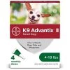 K9 Advantix II Flea, Tick and Mosquito Prevention for Small Dogs 4-10 lbs, 4-Doses, 9203489