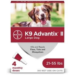 K9 Advantix II Flea, Tick, Mosquito Prevention for Large Dogs 21-55 LB, 4-Doses, 9203991