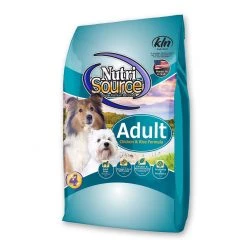 Nutri Source Chicken and Rice Formula Dry Adult Dog Food, 3260035, 15 LB Bag