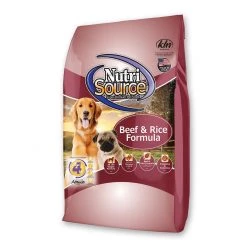 Nutri Source Beef and Rice Formula Dry All Age Dog Food, 3268000, 30 LB Bag