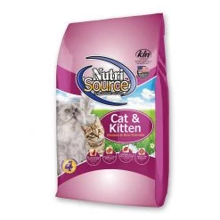 Nutri Source Chicken and Rice Formula Dry Cat & Kitten Food, 3280002, 16 LB Bag