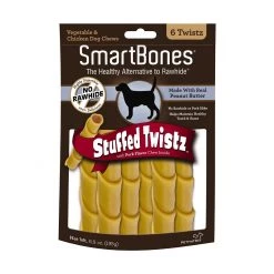 Smartbones Stuffed Twistz- Peanut Butter 6-Pack, SBST-02065, 6.9 OZ