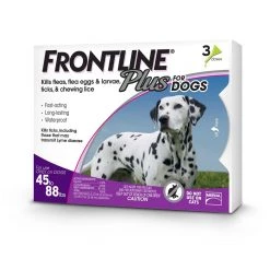 Frontline Plus Flea and Tick Treatment for Large Dogs 45 - 88 LB, 00712