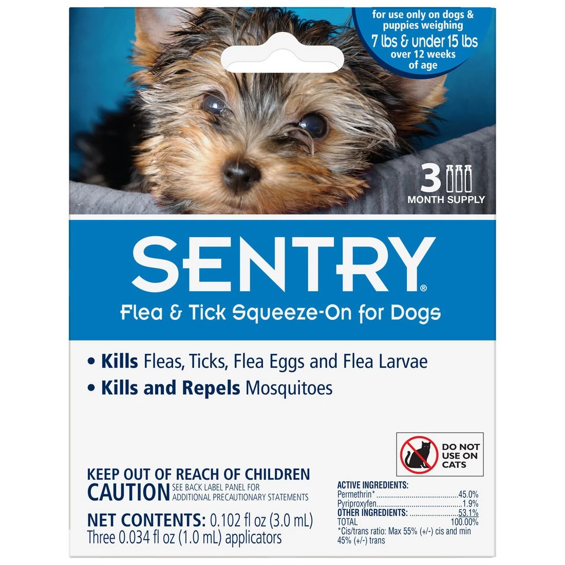 Sentry Flea & Tick Squeeze-On for Dogs Under 15 LB, 02362 1 Sentry Flea & Tick Squeeze-On for Dogs Under 15 LB, 02362