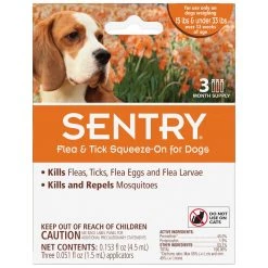 Sentry Flea & Tick Squeeze-On for Dogs 15 - 33 LB, 02363