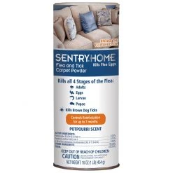 Sentry Flea & Tick Carpet Powder, 03235, 16 OZ