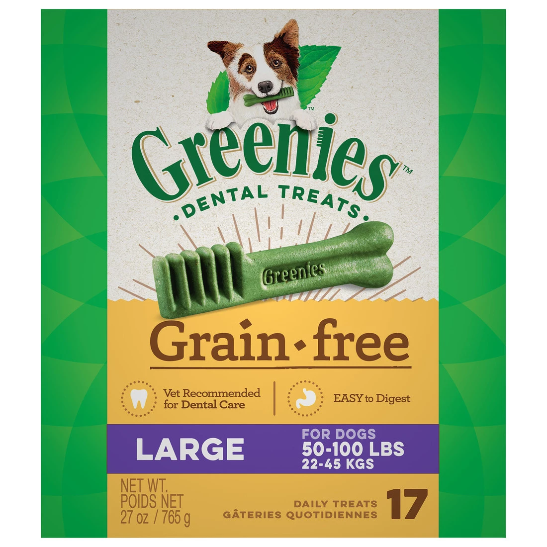 Greenies Grain Free Natural Dog Dental Care Dog Treats for Large Dogs, 10122365, 27 OZ Bag 1 Greenies Grain Free Natural Dog Dental Care Dog Treats for Large Dogs, 10122365, 27 OZ Bag