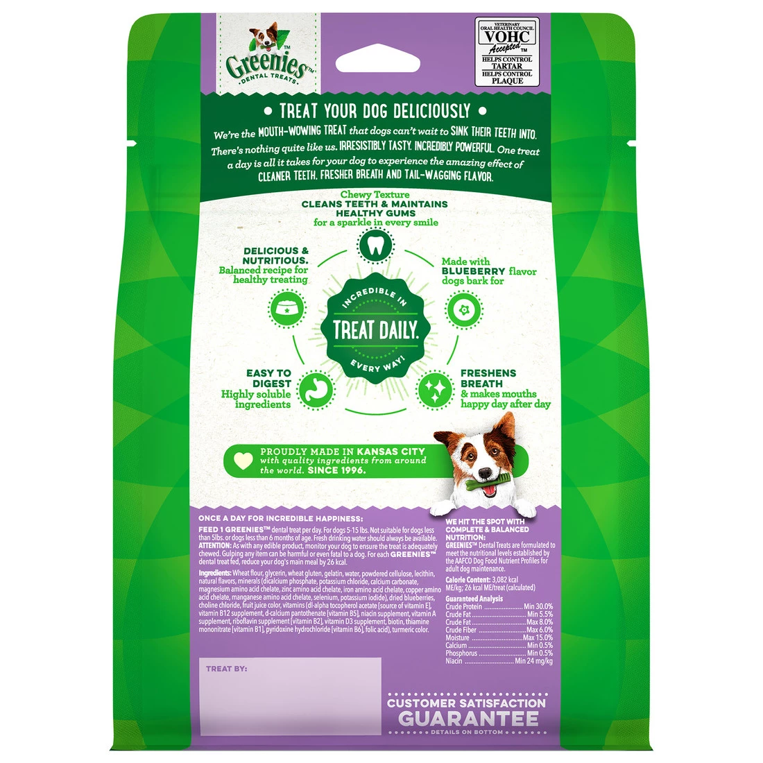 Greenies Natural Dog Dental Care Dog Treats Blueberry Flavor for Teenie Dogs, 10122444, 12 OZ Bag 2 Greenies Natural Dog Dental Care Dog Treats Blueberry Flavor for Teenie Dogs, 10122444, 12 OZ Bag - Image 2