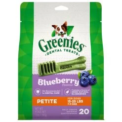Greenies Natural Dental Care Dog Treats Blueberry Flavor for Petite Dogs, 10122446, 12 OZ Bag