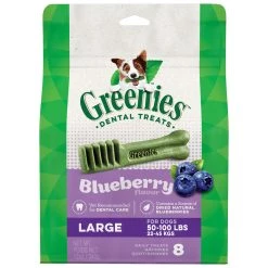 Greenies Natural Dog Dental Care Dog Treats Blueberry Flavor for Large Dogs, 10122450, 12 OZ Bag