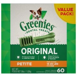 Greenies Original Natural Dog Dental Care Dog Treats for Petite Dogs, 10123657, 36 OZ Bag