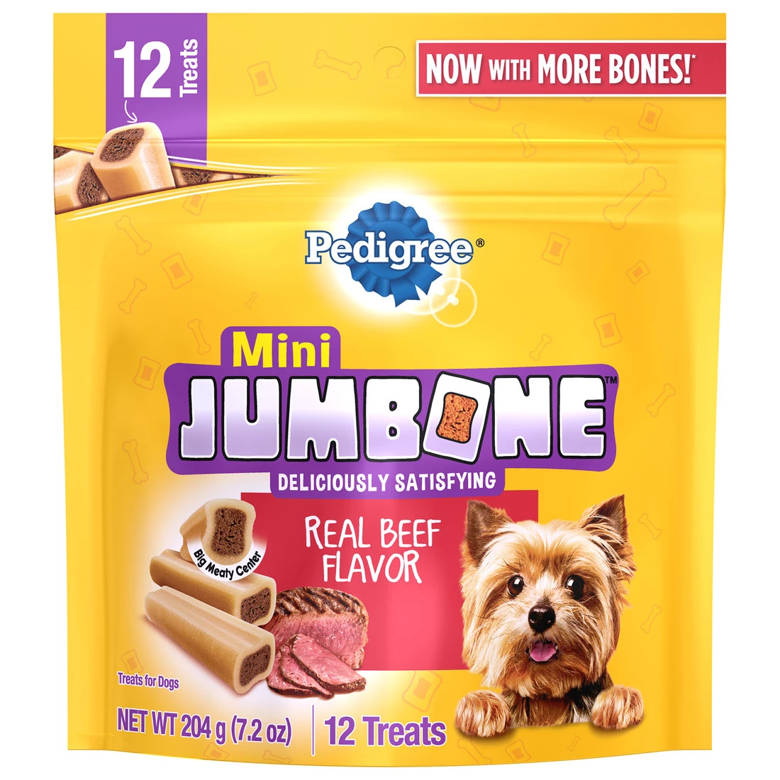 Pedigree Mini Jumbone with real Beef Flavor, 10146690, 7.2 OZ Bag 1 Pedigree Mini Jumbone with real Beef Flavor, 10146690, 7.2 OZ Bag