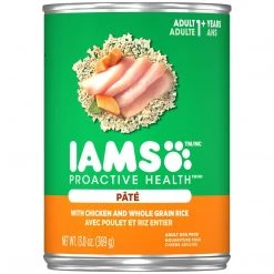 IAMS Adult Soft Wet Dog Pat Food With Chicken and Whole Grain Rice, 10150559, 13 OZ Can