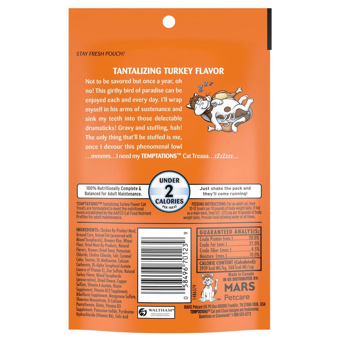 Temptations Classic Crunchy and Soft Cat Treats Tantalizing Turkey Flavor, 10168517, 3 OZ Bag 2 Temptations Classic Crunchy and Soft Cat Treats Tantalizing Turkey Flavor, 10168517, 3 OZ Bag - Image 2