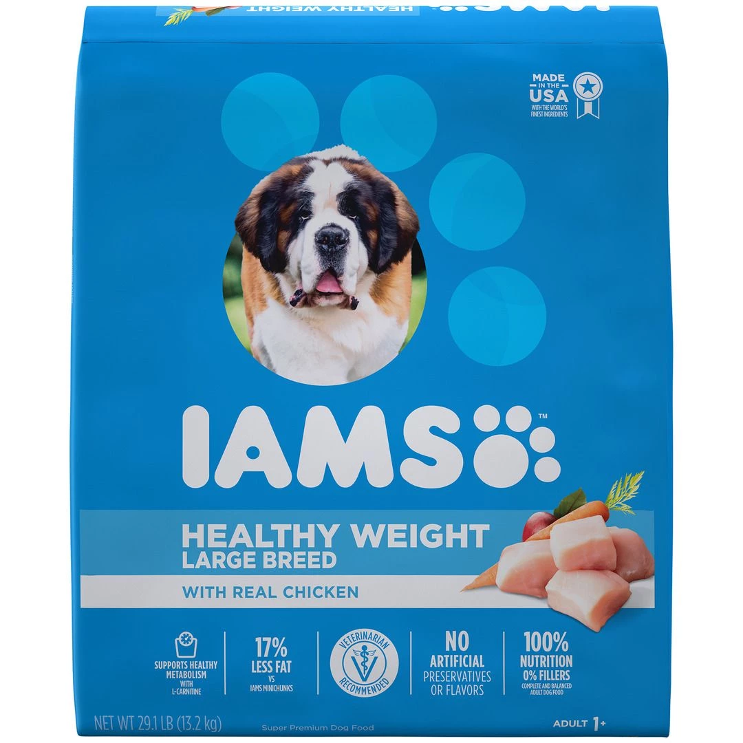 IAMS Adult Healthy Weight Control Large Breed Dry Dog Food with Real Chicken, 10171504, 29.1 LB Bag 1 IAMS Adult Healthy Weight Control Large Breed Dry Dog Food with Real Chicken, 10171504, 29.1 LB Bag