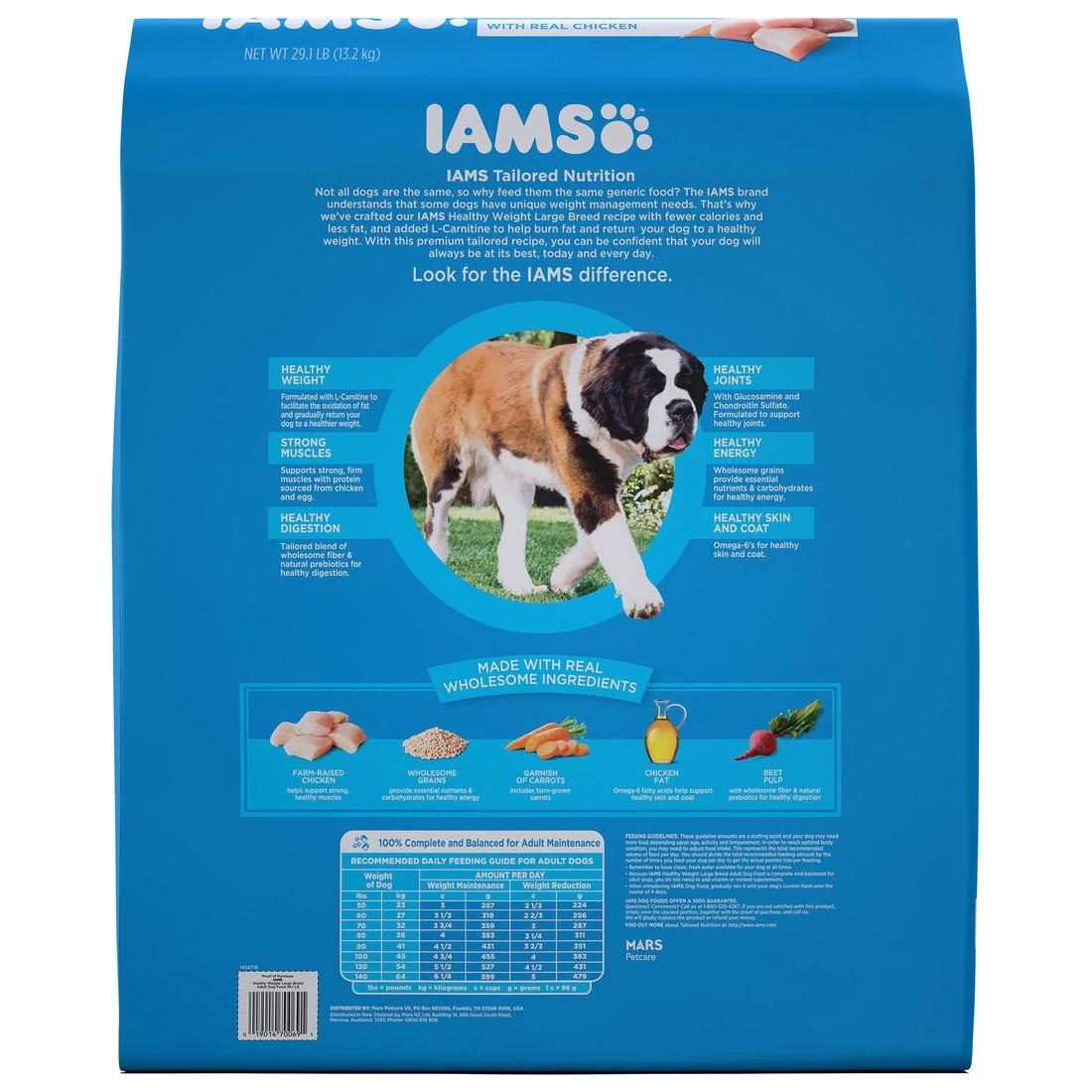 IAMS Adult Healthy Weight Control Large Breed Dry Dog Food with Real Chicken, 10171504, 29.1 LB Bag 2 IAMS Adult Healthy Weight Control Large Breed Dry Dog Food with Real Chicken, 10171504, 29.1 LB Bag - Image 2