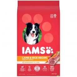 IAMS Adult High Protein Dry Dog Food with Lamb and Rice, 10171575, 15 LB Bag