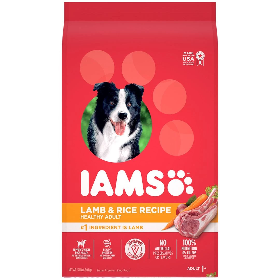 IAMS Adult High Protein Dry Dog Food with Lamb and Rice, 10171575, 15 LB Bag 1 IAMS Adult High Protein Dry Dog Food with Lamb and Rice, 10171575, 15 LB Bag
