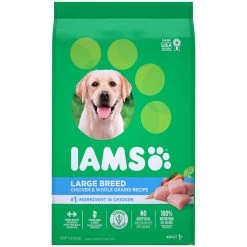IAMS Adult High Protein Large Breed Dry Dog Food with Real Chicken, 10171586, 15 LB Bag