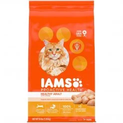 IAMS Adult Healthy Dry Cat Food with Chicken Cat Kibble, 10176595, 16 LB Bag