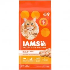 IAMS Adult Healthy Dry Cat Food with Chicken Cat Kibble, 10178297, 7 LB Bag