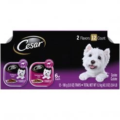 Cesar Soft Wet Dog Food Classic Loaf in Sauce Filet Mignon & Porterhouse Steak Flavors Variety Pack, 10187975, 3.5 OZ Pouch