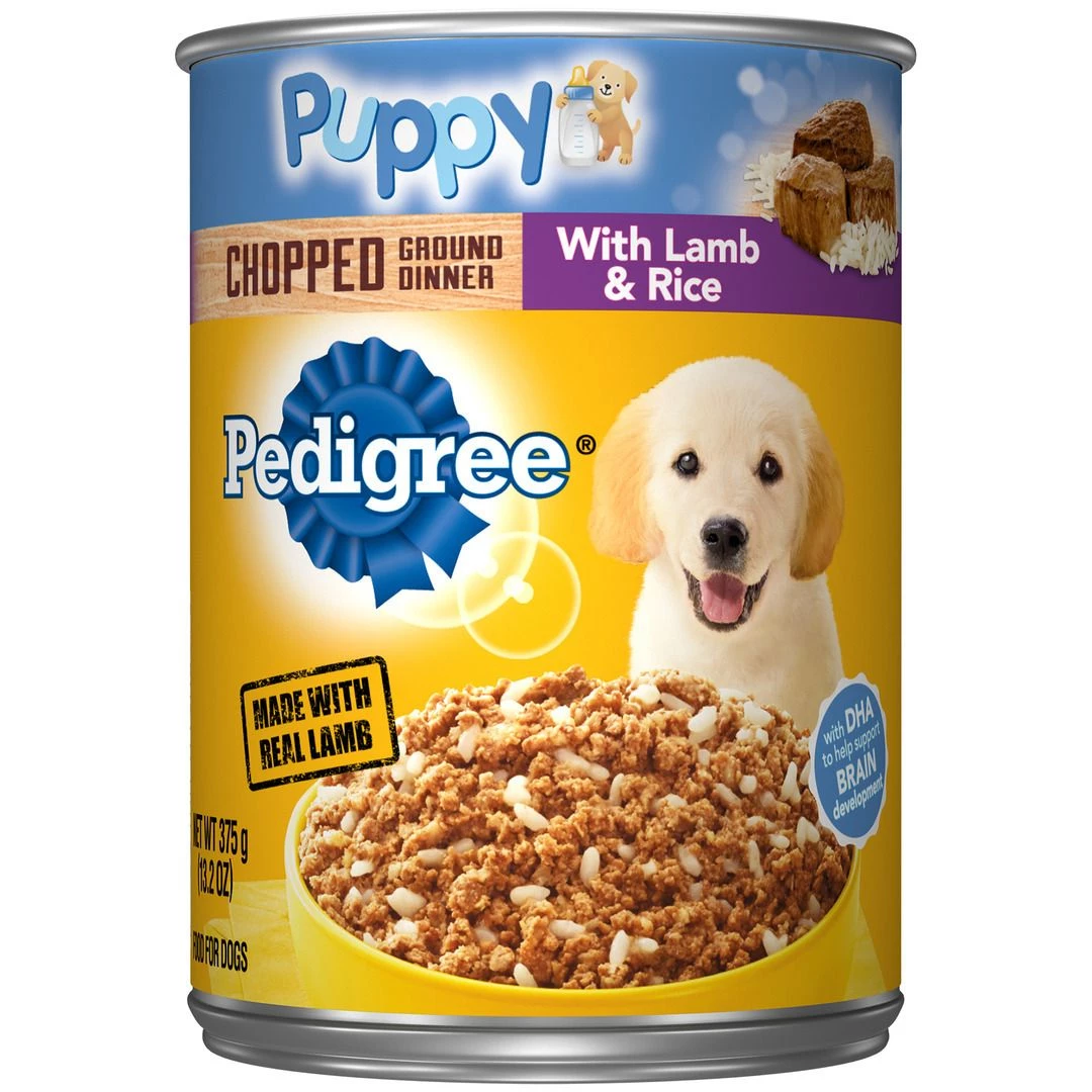 Pedigree Chopped Ground Dinner Puppy Canned Soft Wet Dog Food with Lamb & Rice, 10197383, 13.2 OZ Can 3 Pedigree Chopped Ground Dinner Puppy Canned Soft Wet Dog Food with Lamb & Rice, 10197383, 13.2 OZ Can - Image 3